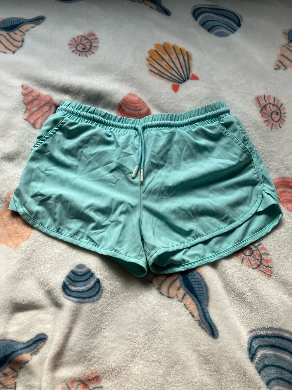 Eddie Bauer Aqua Drawstring Athletic Shorts